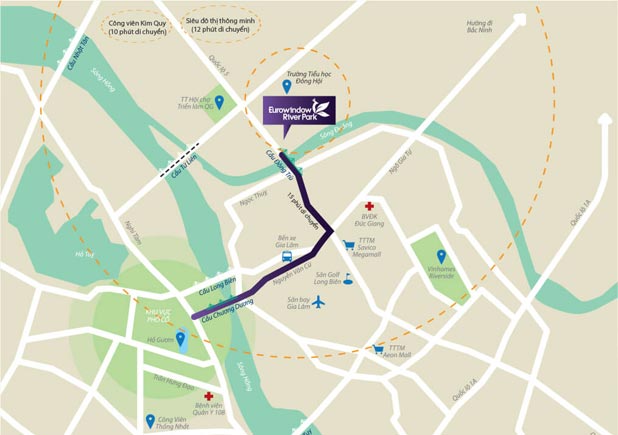 Vị trí Eurowindow River Park Đông Trù