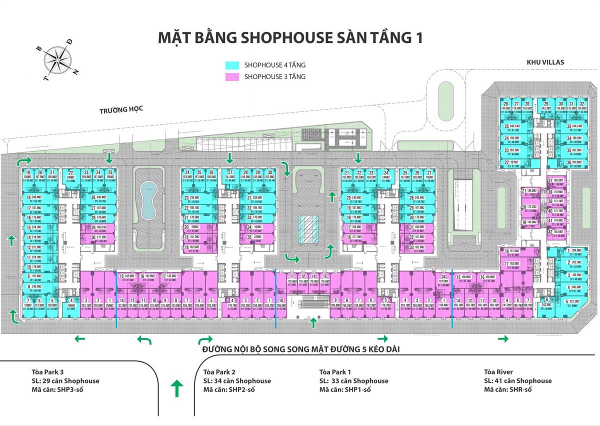 Mặt bằng thiết kế Biệt thự & Shophouse Eurowindow River Park